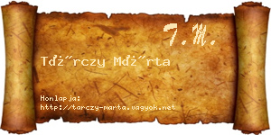 Tárczy Márta névjegykártya